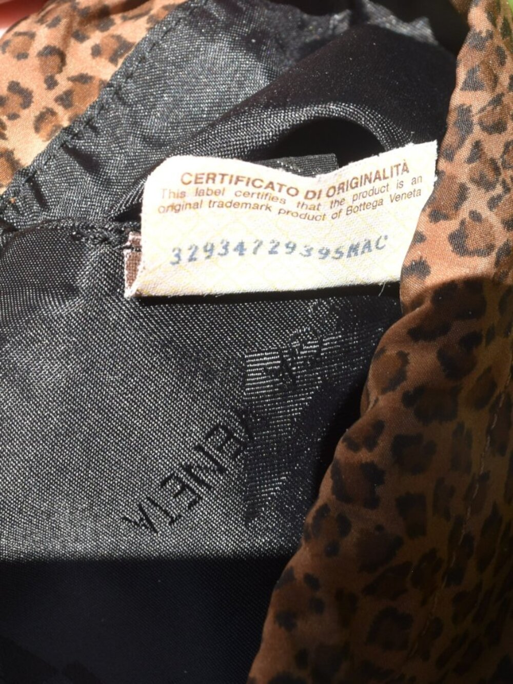Vintage Bottega Veneta Leopard Print Drawstring Pouch Bag Italy Rare BV - Picture 13 of 13
